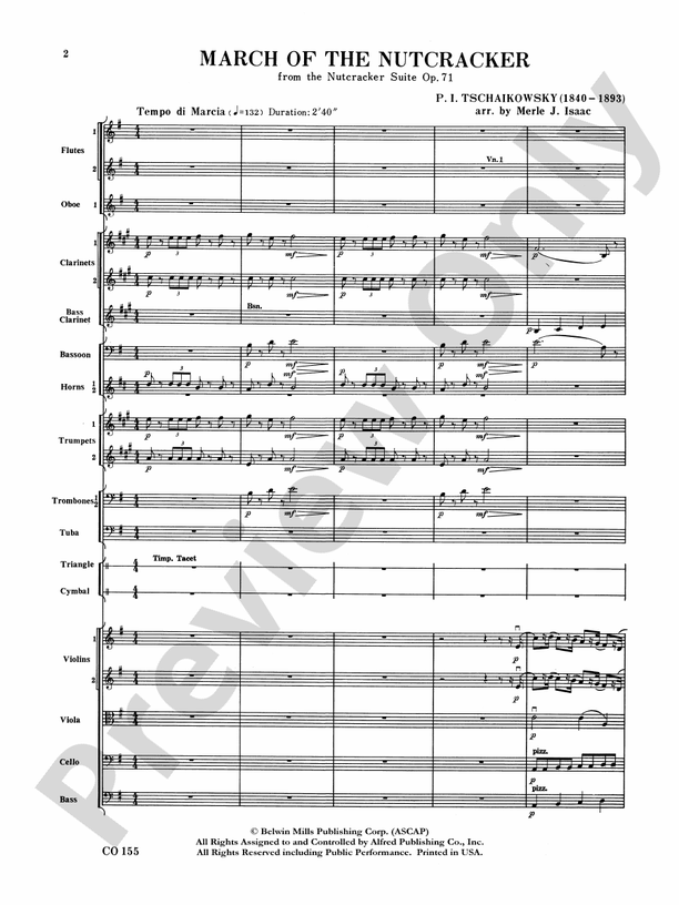Nutcracker Ballet, Set II ("March of the Nutcracker" and "Trepak") – Full Orchestra Conductor Score & Parts (Digital Download)
