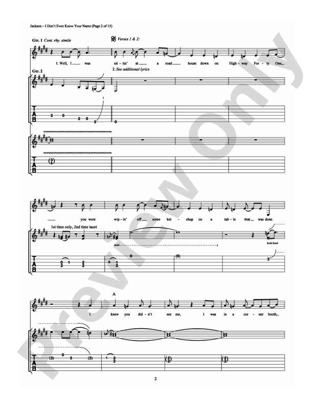 I Don't Even Know Your Name - Guitar TAB (Digital Download)