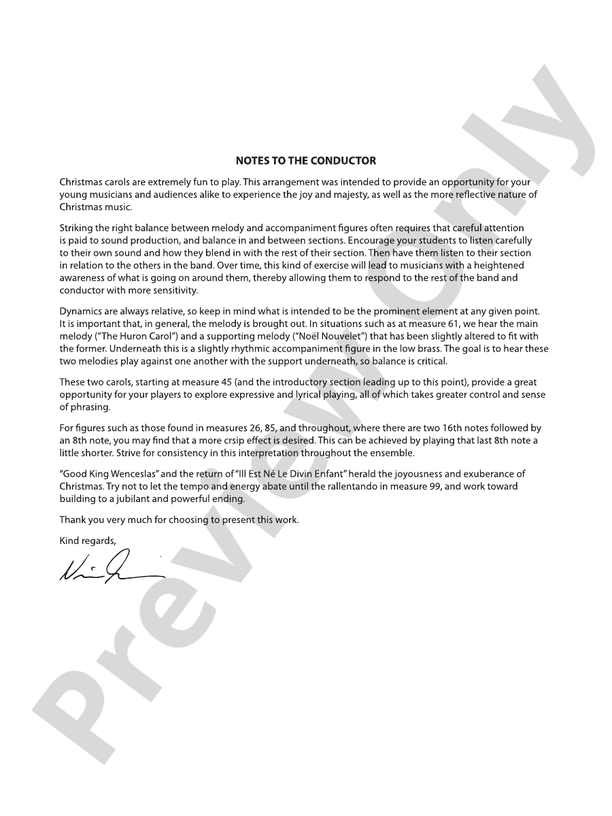 A Canadian Christmas - Concert Band Conductor Score & Parts (Digital Download)