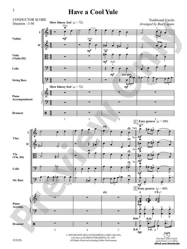 Have a Cool Yule – String Orchestra Conductor Score & Parts (Digital Download)