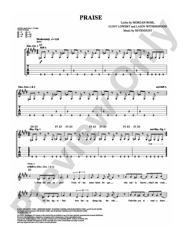 Praise - Guitar TAB (Digital Download)