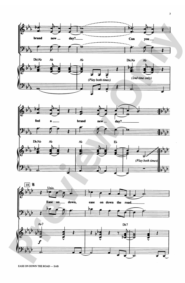 Ease on Down the Road (from the musical The Wiz) – SAB Choral Octavo (Digital Download)