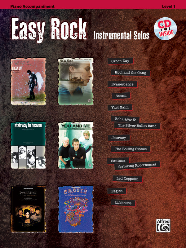 Easy Rock Inst Solos Piano Accomp Bk/CD