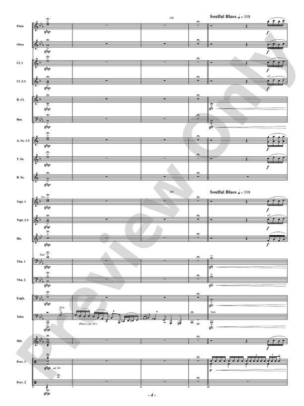 Blues for Santa - Concert Band Conductor Score & Parts (Digital Download)