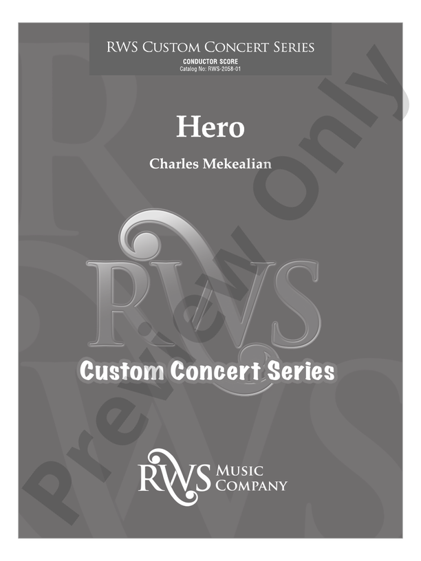 Hero - Concert Band Conductor Score & Parts(Digital Download)