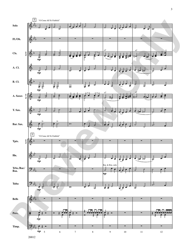 Three Carols for a Celebration - Concert Band Conductor Score & Parts (Digital Download)