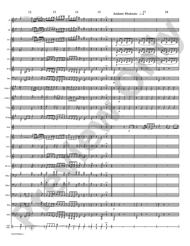 Hailstorm (Solo Cornet and Concert Band) - Concert Band Conductor Score & Parts (Digital Download)