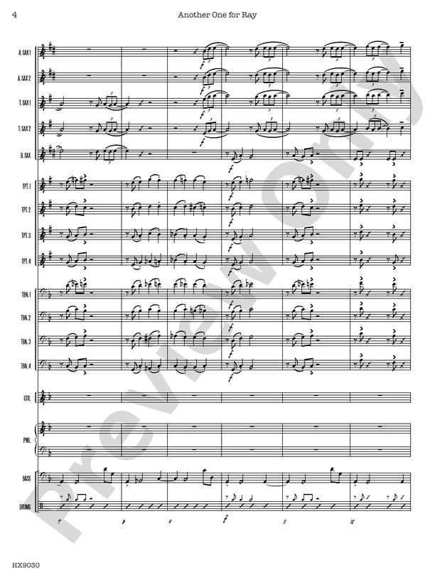 Another One for Ray – Jazz Ensemble Conductor Score & Parts (Digital Download)
