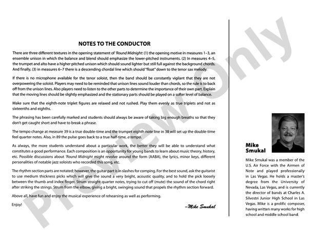 Round Midnight (Grade 2) - Jazz Ensemble Conductor Score & Parts (Digital Download)