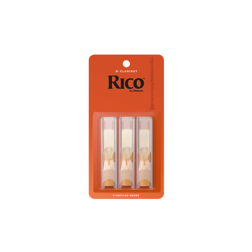 Rico Bb Clarinet Reeds, Strength 1.5, 3-Pack