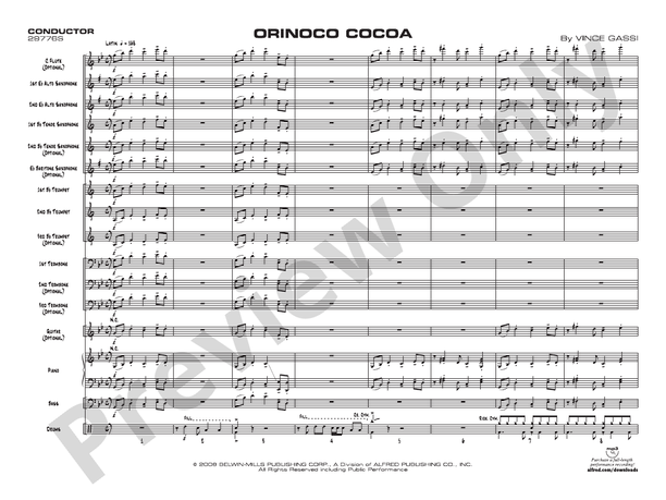 Orinoco Cocoa - Jazz Ensemble Conductor Score & Parts(Digital Download)