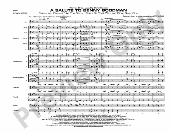 A Salute to Benny Goodman - Jazz Ensemble Conductor Score & Parts (Digital Download)