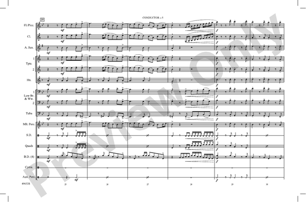 Permission to Dance – Marching Band Conductor Score & Parts (Digital Download)