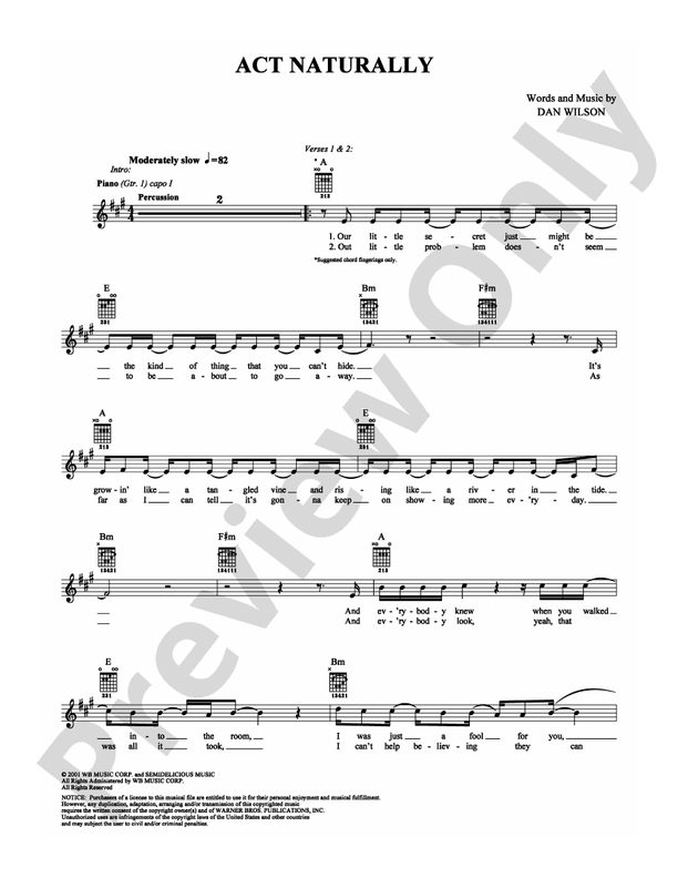 Act Naturally - Guitar TAB (Digital Download)