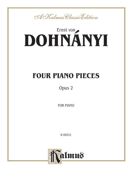 Dohnanyi - Four Piano Pieces, Op. 2 - Piano Solo (Digital Download)