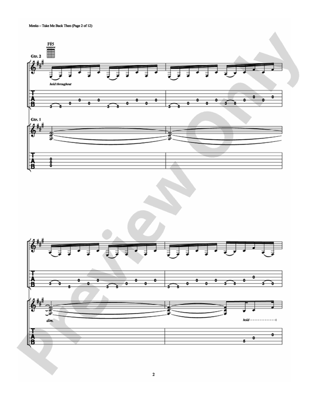 Take Me Back Then - Guitar TAB (Digital Download)
