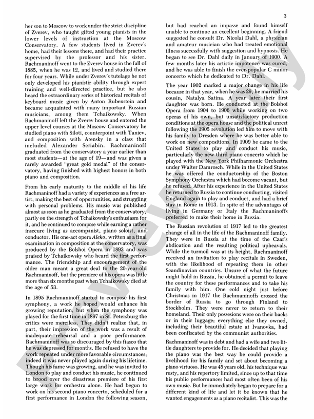 Rachmaninoff - Selected Works - Piano (Digital Download)