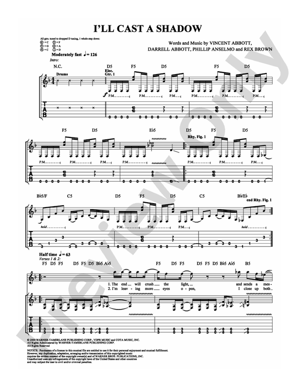 I'll Cast a Shadow - Guitar TAB (Digital Download)