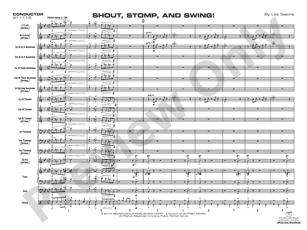 Shout, Stomp, and Swing! - Jazz Ensemble Conductor Score & Parts (Digital Download)
