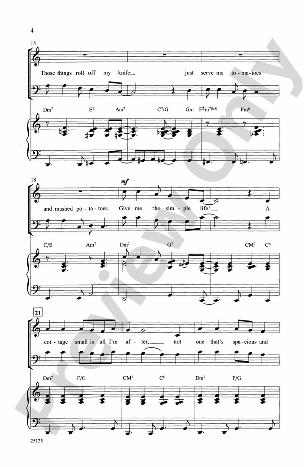 Give Me the Simple Life – SATB Choral Octavo (Digital Download)