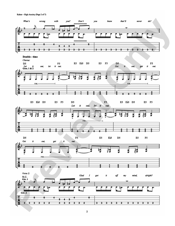 High Anxiety - Guitar TAB (Digital Download)