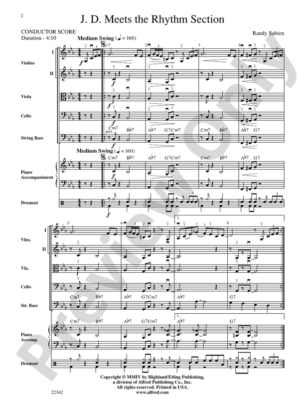J. D. Meets the Rhythm Section – String Orchestra Conductor Score & Parts (Digital Download)