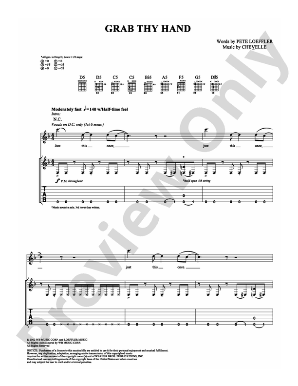 Grab Thy Hand - Guitar TAB (Digital Download)
