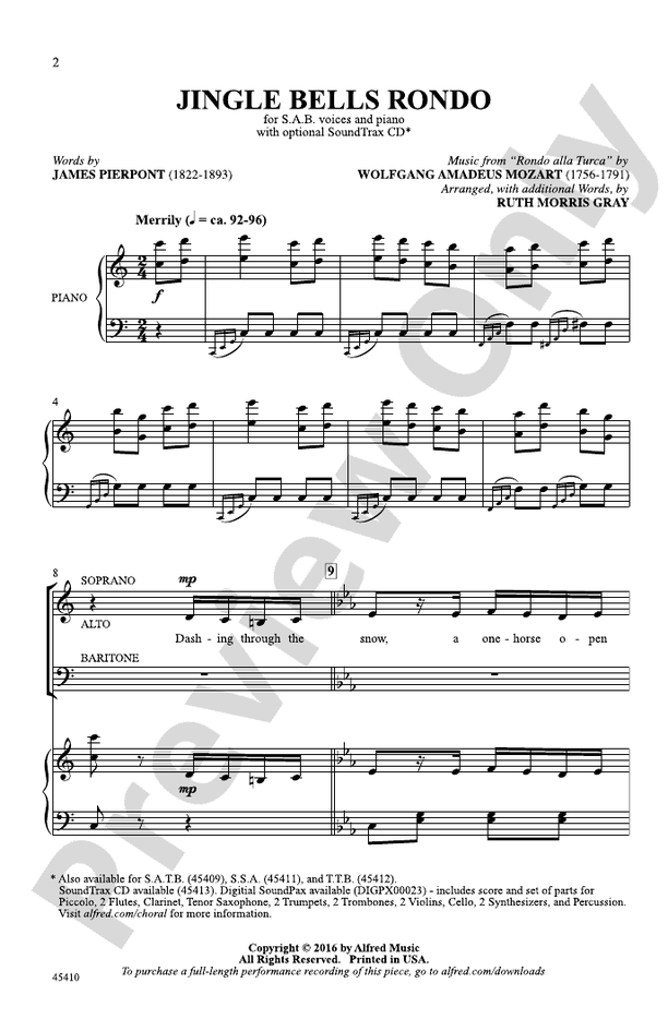 Jingle Bells Rondo – 3 Part Mixed Choral Octavo (Digital Download)