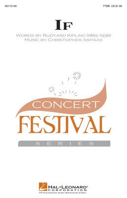 If - Christopher Aspaas - TTBB Rudyard Kipling Hal Leonard Choral Score Octavo