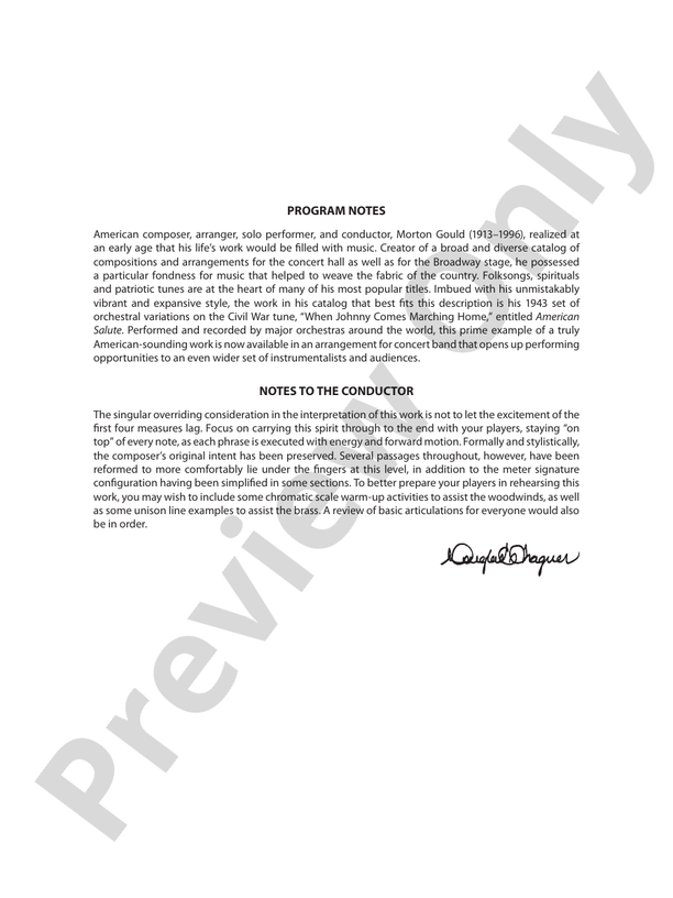 American Salute - Concert Band Conductor Score & Parts (Digital Download)