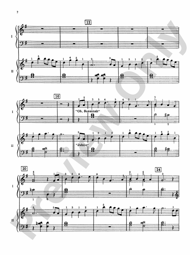 All American Medley: Based on "Oh, Susannah", "Jubilo", "Dixie" and "Yankee Doodle" - 2 Pianos, 4 Hands (Digital Download)