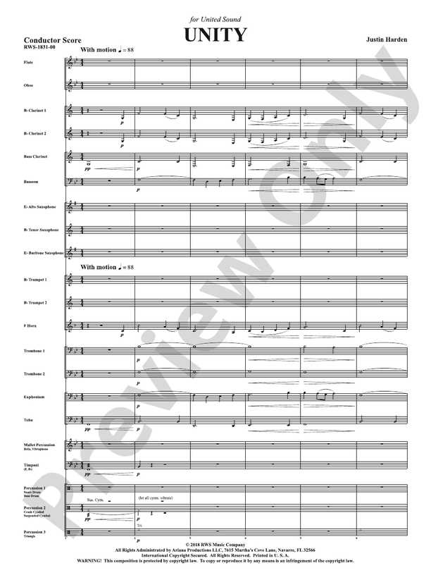 Unity - Concert Band Conductor Score & Parts (Digital Download)