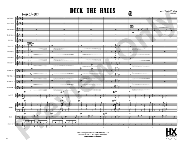 Deck the Halls – Jazz Ensemble Conductor Score & Parts (Digital Download)