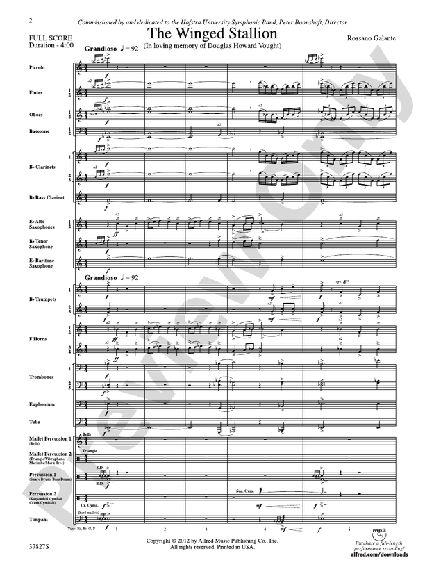 The Winged Stallion - Concert Band Conductor Score & Parts (Digital Download)