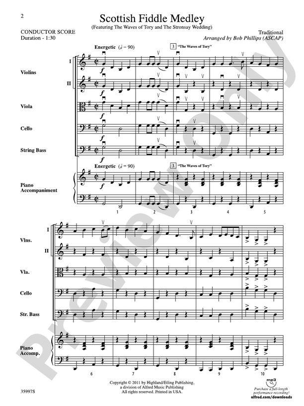 Scottish Fiddle Medley – String Orchestra Conductor Score & Parts (Digital Download)