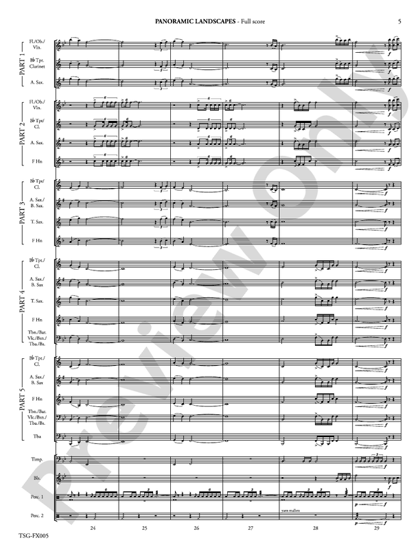 Panoramic Landscapes (Flexible Arrangement) - Concert Band Conductor Score & Parts (Digital Download)