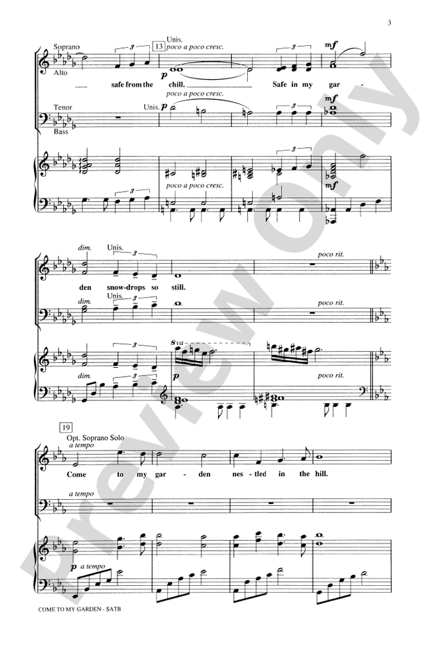 Come to My Garden (from The Secret Garden) – SATB Choral Octavo (Digital Download)