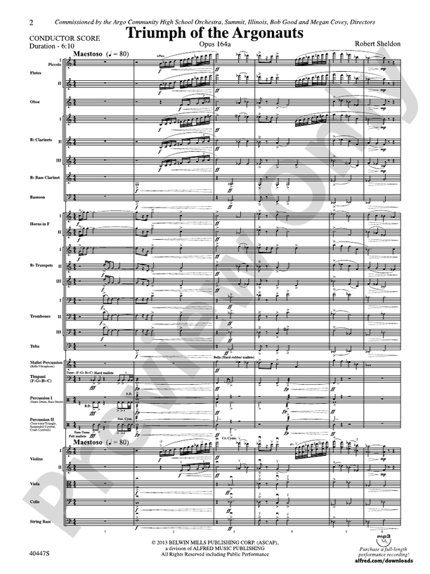 Triumph of the Argonauts – Full Orchestra Conductor Score & Parts (Digital Download)
