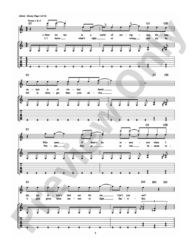Heresy - Guitar TAB (Digital Download)