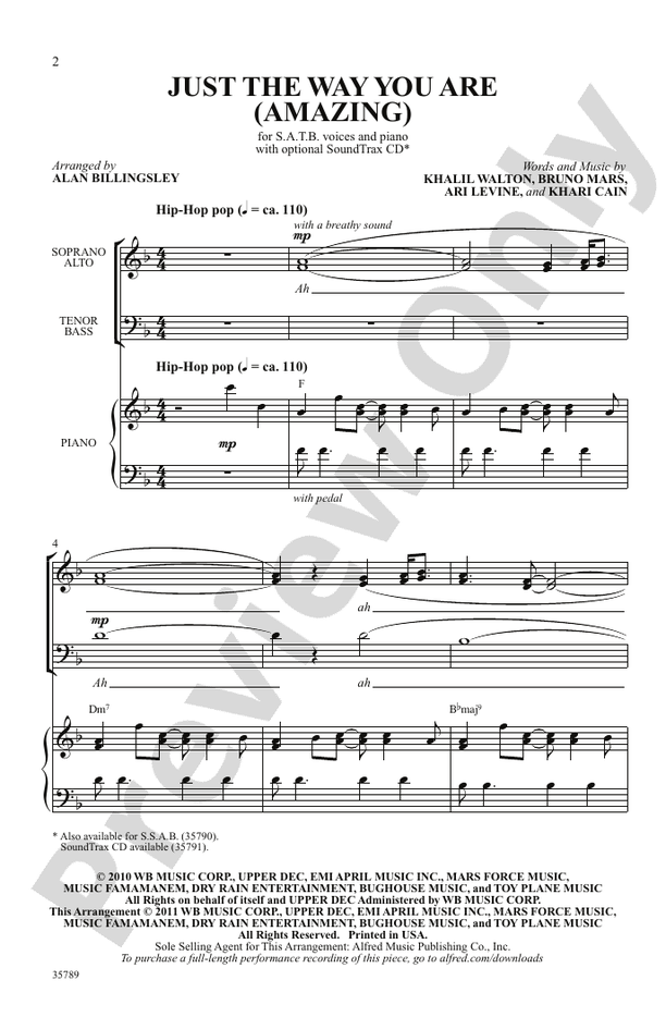 Just the Way You Are (Amazing) – SATB Choral Octavo (Digital Download)