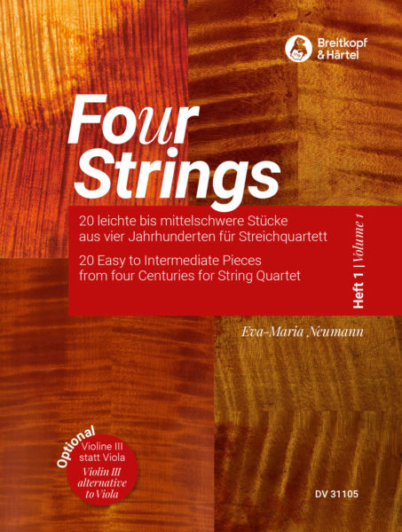 Four Strings Volume 1 - String Quartet/Optional Violin 3 arranged by Neumann Breitkopf DV31105