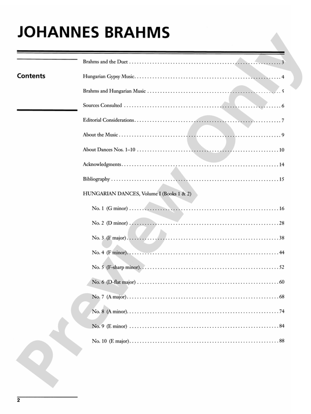Brahms - Hungarian Dances, Volume 1 - 1 Piano, 4 Hands (Digital Download)
