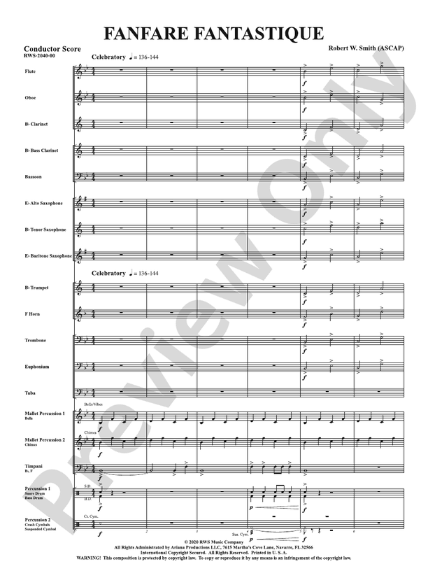 Fanfare Fantastique - Concert Band Conductor Score & Parts(Digital Download)
