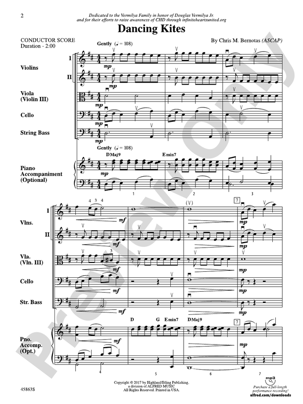 Dancing Kites - String Orchestra Conductor Score & Parts (Digital Download)