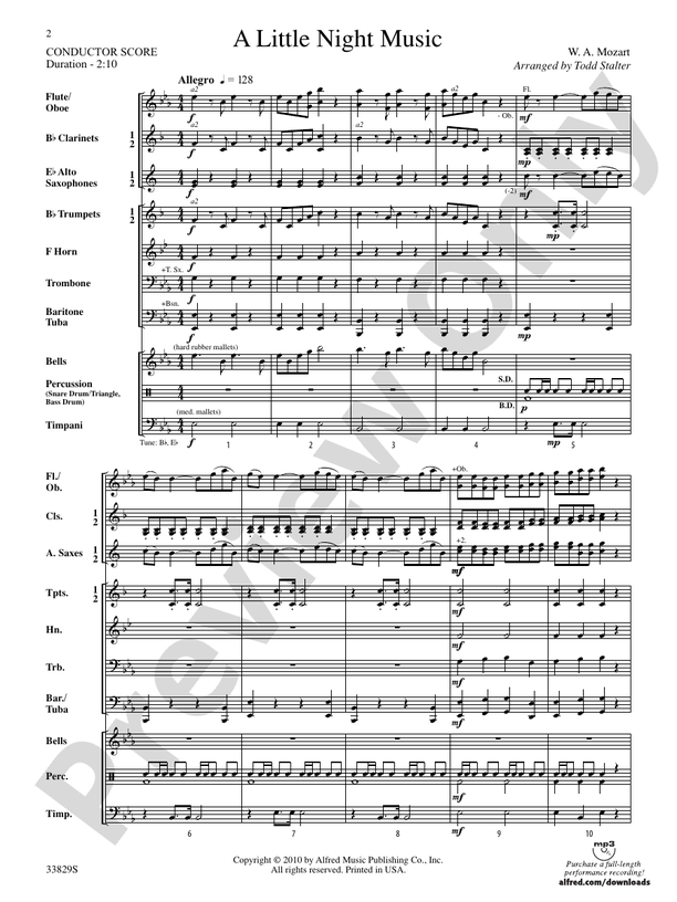 A Little Night Music - Concert Band Conductor Score & Parts (Digital Download)
