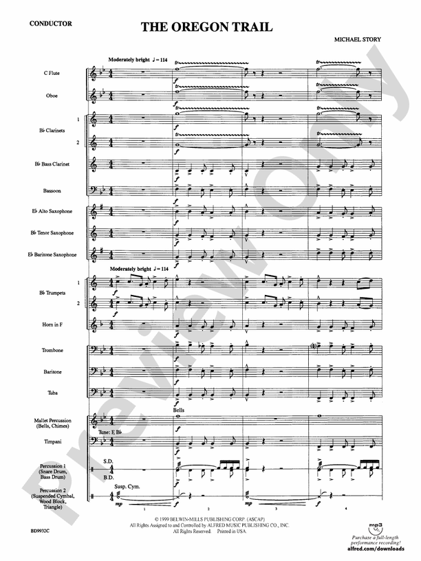 The Oregon Trail - Concert Band Conductor Score & Parts (Digital Download)