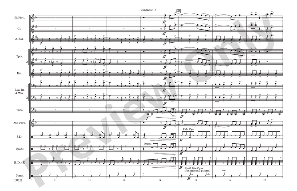 Honky Tonk Women (Arr. Ralph Ford) – Marching Band Conductor Score & Parts (Digital Download)