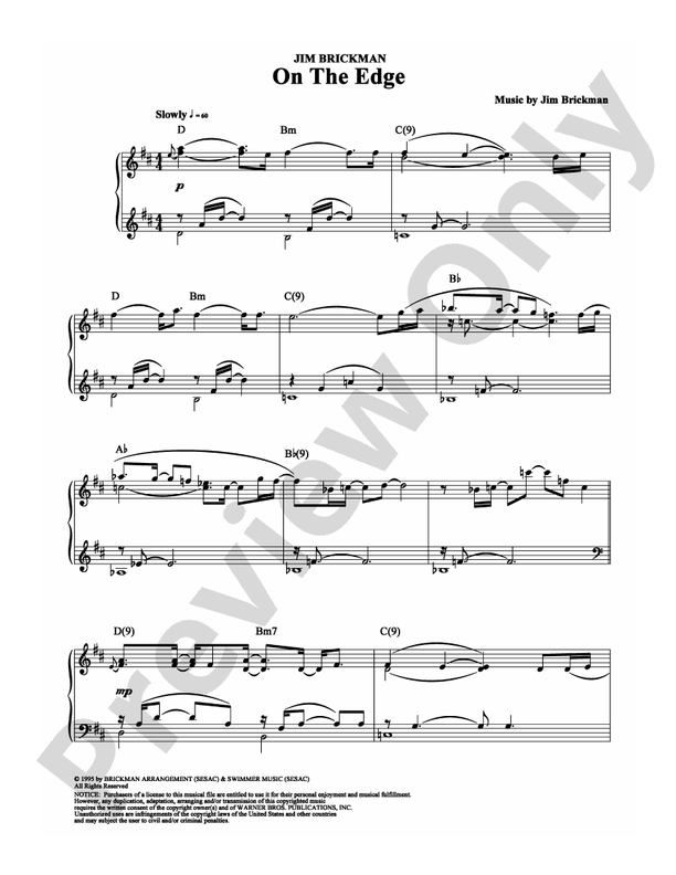 On The Edge - Piano (Digital Download)