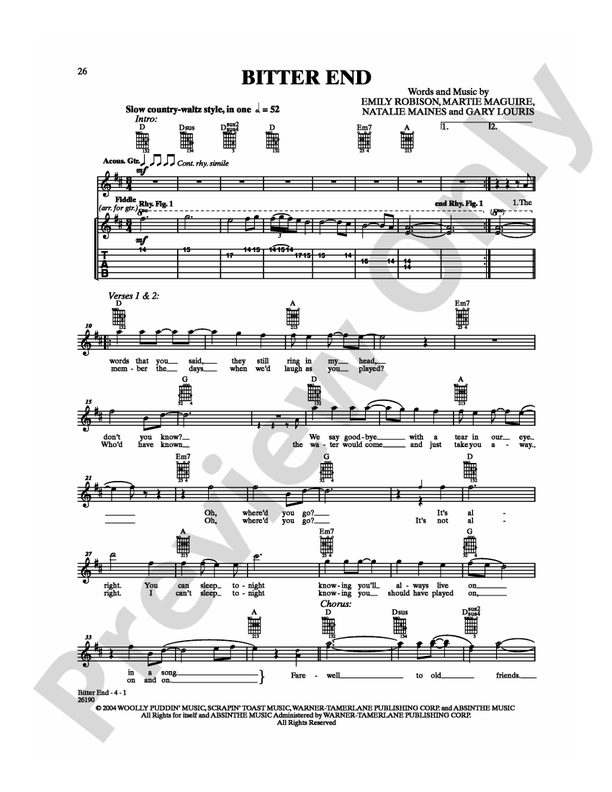 Bitter End - Guitar TAB (Digital Download)