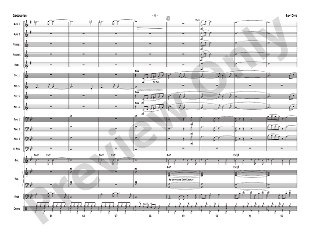 Sky Dive - Jazz Ensemble Conductor Score & Parts(Digital Download)